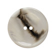 Plastic 2-Hole Button - 44L/28mm - Translucent Brown and White Swirl Dish Shaped with Raised Center