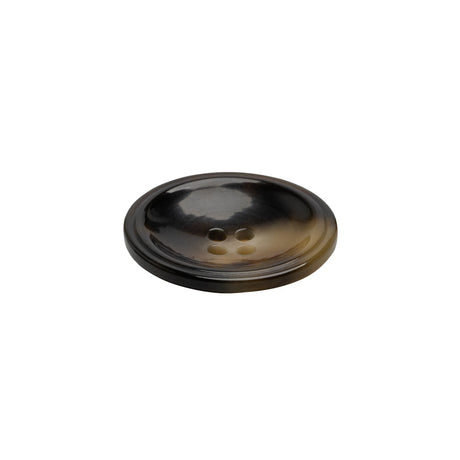 Plastic 4-Hole Button - 32L/20mm - Brown and Translucent Beige Dish Shaped