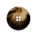 Plastic 4-Hole Button - 40L/25.5mm - Brown and Translucent Beige Dish Shaped