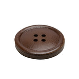 Leather 4-Hole Button - 40L/25.5mm - Dark Brown