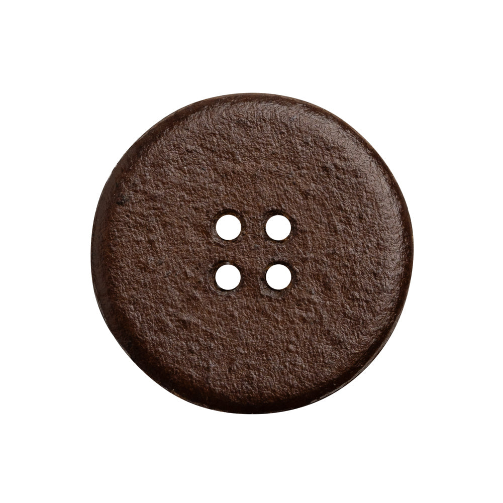 Leather 4-Hole Button - 40L/25.5mm - Dark Brown