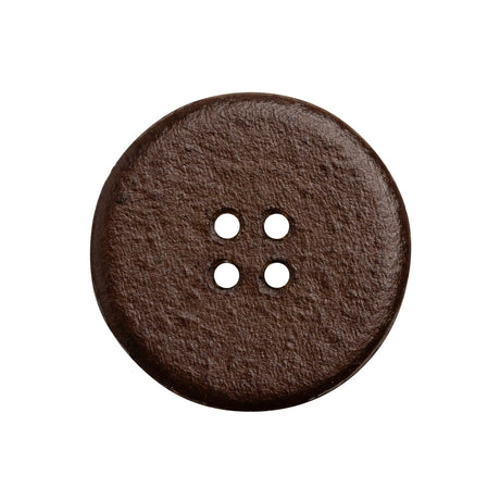 Leather 4-Hole Button - 40L/25.5mm - Dark Brown