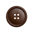 Leather 4-Hole Button - 40L/25.5mm - Dark Brown
