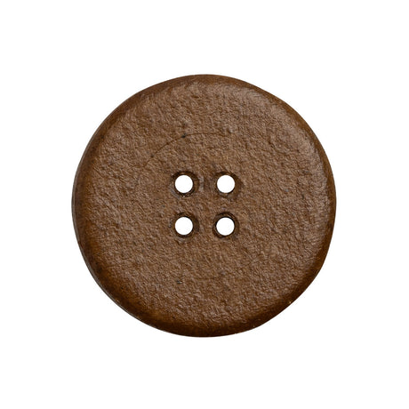 Leather 4-Hole Button - 40L/25.5mm - Brown