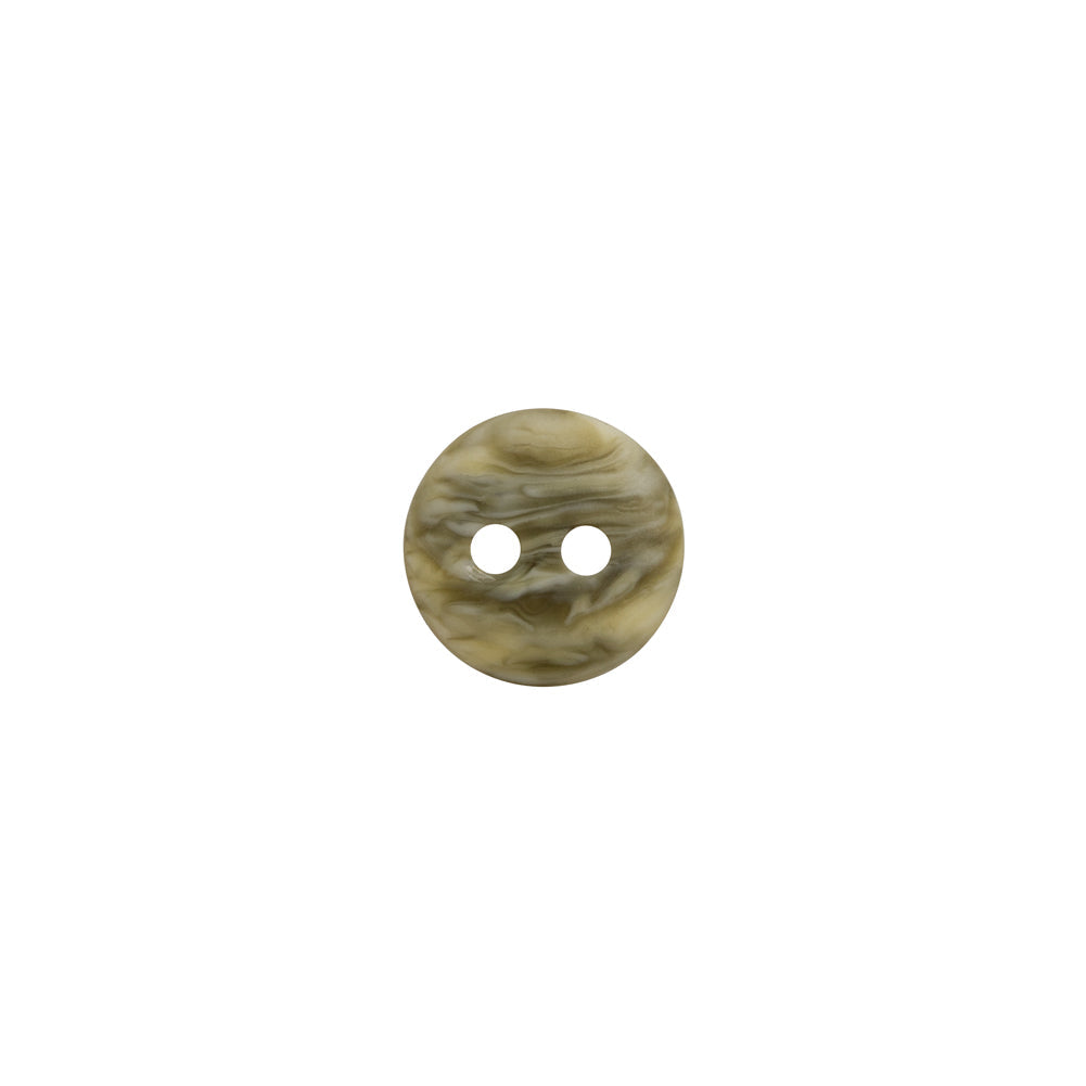 Plastic 2-Hole Button - 16L/10mm - Shimmering Light Olive Green