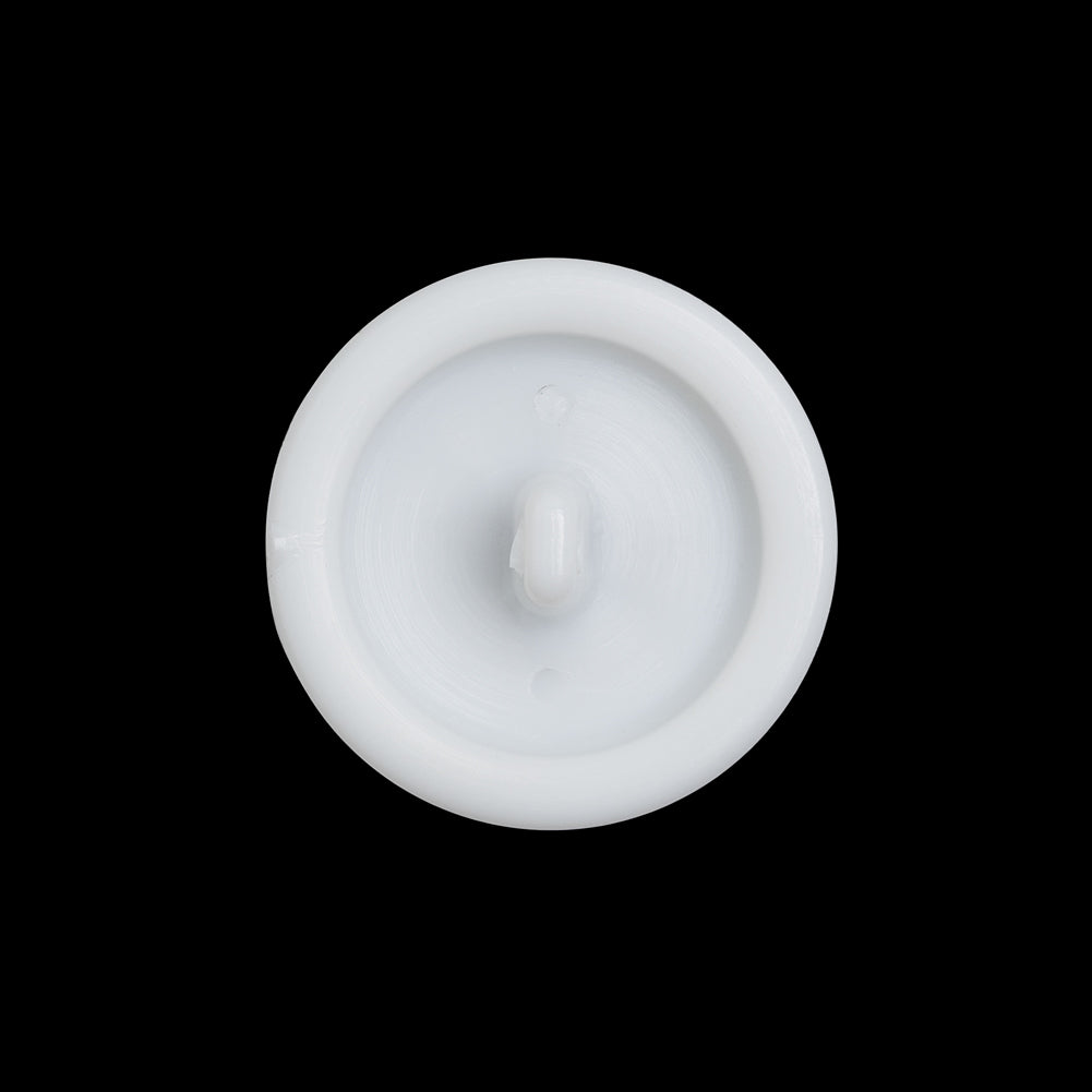 Plastic Shank Back Button - 36L/23mm - White and Metallic Gunmetal Faux Stitched 4-Hole