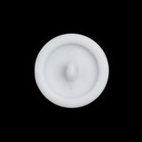 Plastic Shank Back Button - 36L/23mm - White and Metallic Gunmetal Faux Stitched 4-Hole