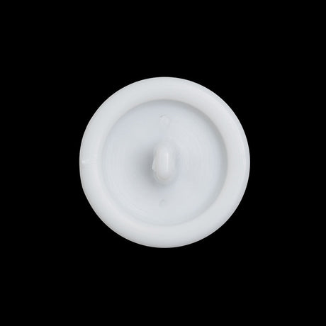 Plastic Shank Back Button - 36L/23mm - White and Metallic Gunmetal Faux Stitched 4-Hole