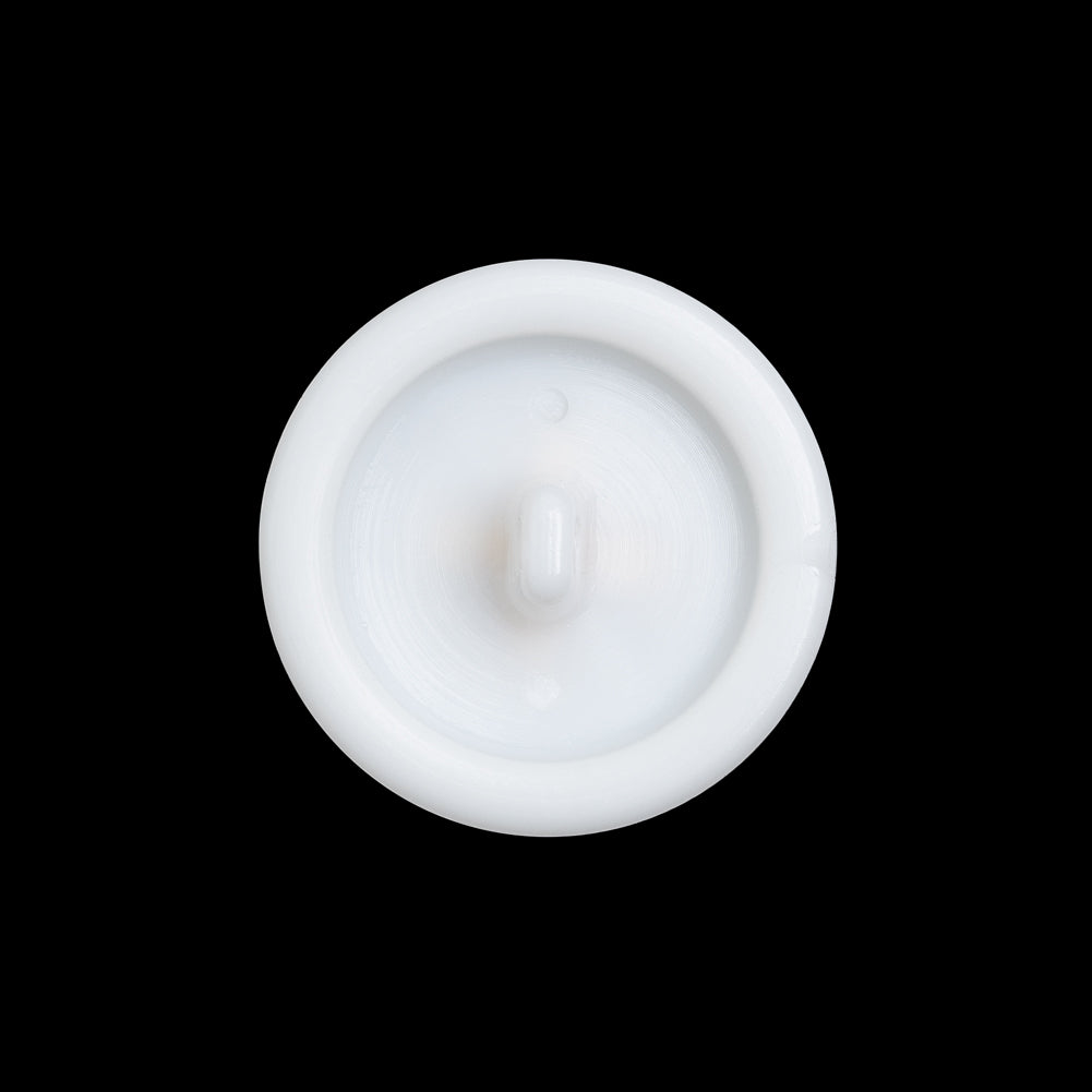 Plastic Shank Back Button - 36L/23mm - White and Metallic Gold Faux Stitched 4-Hole
