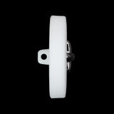 Plastic Shank Back Button - 44L/28mm - White and Metallic Gunmetal Faux Stitched 4-Hole