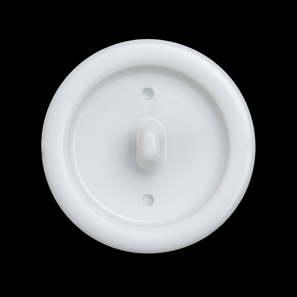 Plastic Shank Back Button - 44L/28mm - White and Metallic Gunmetal Faux Stitched 4-Hole