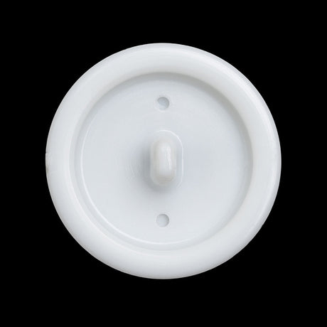 Plastic Shank Back Button - 44L/28mm - White and Metallic Gunmetal Faux Stitched 4-Hole