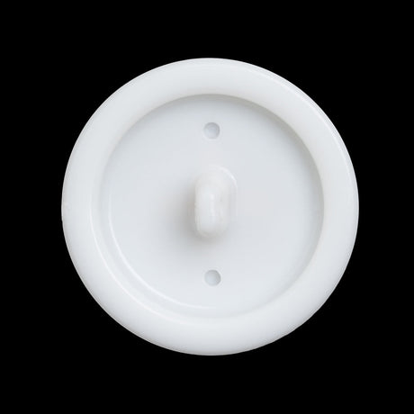 Plastic Shank Back Button - 44L/28mm - White and Metallic Gold Faux Stitched 4-Hole