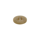 Plastic 4-Hole Button - 20L/12.5mm - Beige and White Striated - Made in Italy