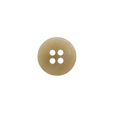 Plastic 4-Hole Button - 20L/12.5mm - Beige and White Striated - Made in Italy