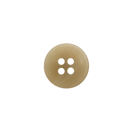 Plastic 4-Hole Button - 20L/12.5mm - Beige and White Striated - Made in Italy
