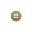 Plastic 4-Hole Button - 20L/12.5mm - Beige and White Striated - Made in Italy