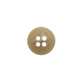 Plastic 4-Hole Button - 20L/12.5mm - Beige and White Striated - Made in Italy