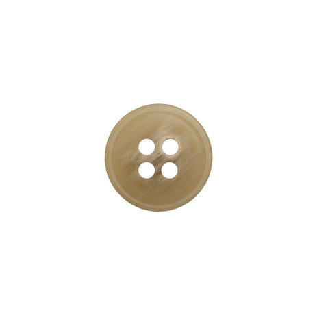 Plastic 4-Hole Button - 20L/12.5mm - Beige and White Striated - Made in Italy