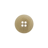 Plastic 4-Hole Button - 24L/15mm - Beige and Brown Striated - Made in Italy
