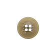 Plastic 4-Hole Button - 24L/15mm - Beige and Brown Striated - Made in Italy