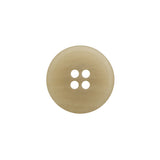 Plastic 4-Hole Button - 28L/18mm - Beige and Brown Striated - Made in Italy