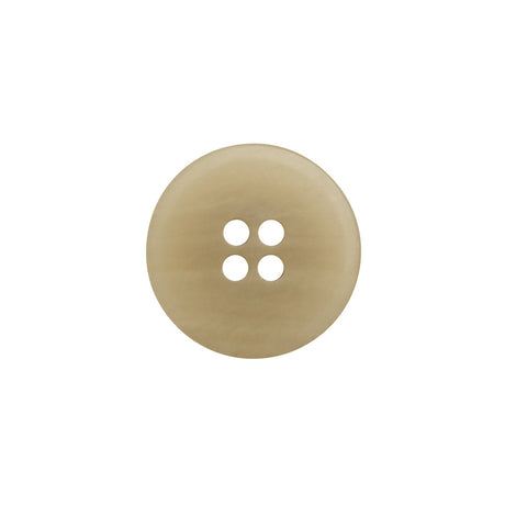 Plastic 4-Hole Button - 28L/18mm - Beige and Brown Striated - Made in Italy