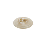 Plastic 4-Hole Button - 28L/18mm - White and Cream Striated - Made in Italy
