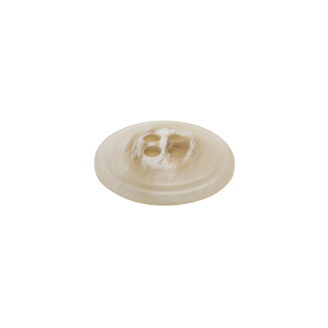Plastic 4-Hole Button - 28L/18mm - White and Cream Striated - Made in Italy