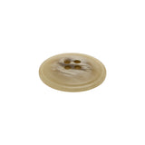Plastic 4-Hole Button - 32L/20mm - Beige and Brown Striated - Made in Italy