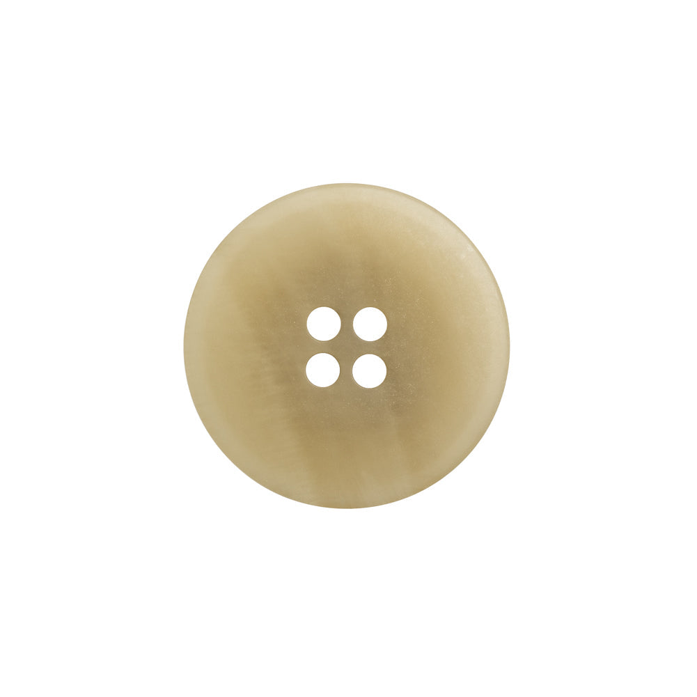 Plastic 4-Hole Button - 32L/20mm - Beige and Brown Striated - Made in Italy