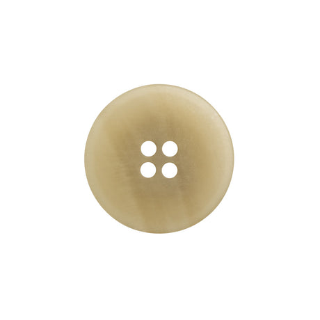 Plastic 4-Hole Button - 32L/20mm - Beige and Brown Striated - Made in Italy