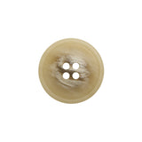 Plastic 4-Hole Button - 32L/20mm - Beige and Brown Striated - Made in Italy