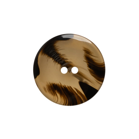 Plastic 2-Hole Button - 35L/22mm - Brown and Black Translucent Rolled Rim