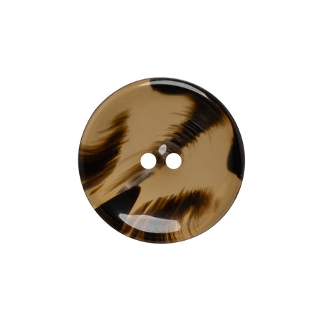 Plastic 2-Hole Button - 35L/22mm - Brown and Black Translucent Rolled Rim