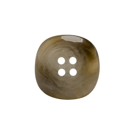 Plastic 4-Hole Button - 35L/22mm - Gray and Brown Chunky Square
