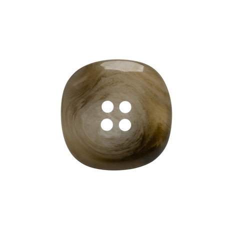 Plastic 4-Hole Button - 35L/22mm - Gray and Brown Chunky Square