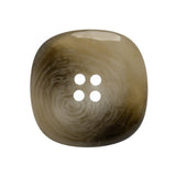 Plastic 4-Hole Button - 42L/27mm - Gray and Brown Chunky Square