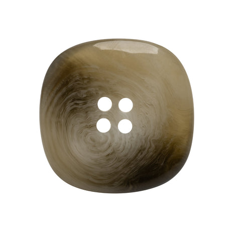 Plastic 4-Hole Button - 42L/27mm - Gray and Brown Chunky Square