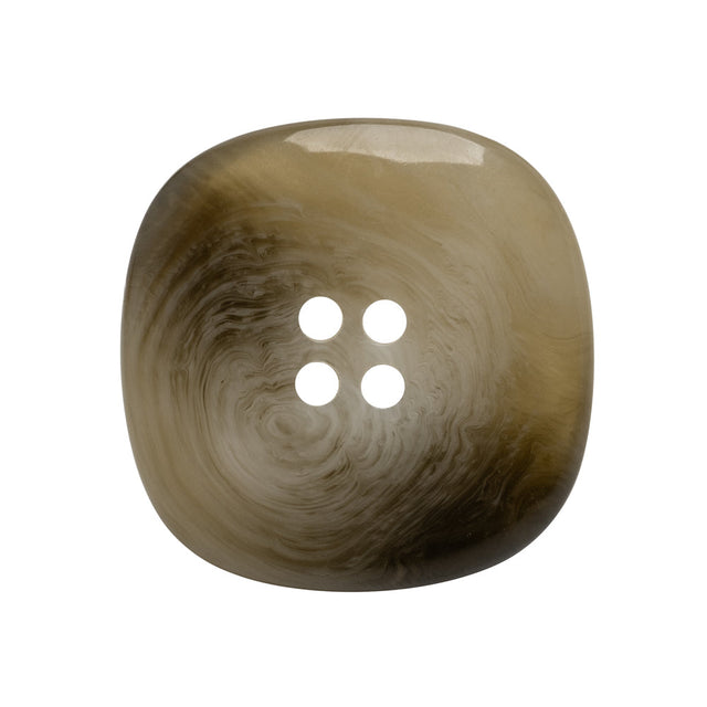 Plastic 4-Hole Button - 42L/27mm - Gray and Brown Chunky Square