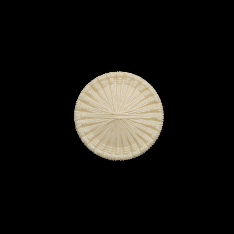 Plastic Shank Back Button - 24L/15mm - Ivory Radiating Sticks