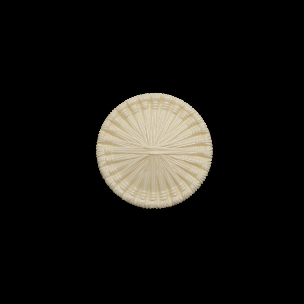 Plastic Shank Back Button - 24L/15mm - Ivory Radiating Sticks