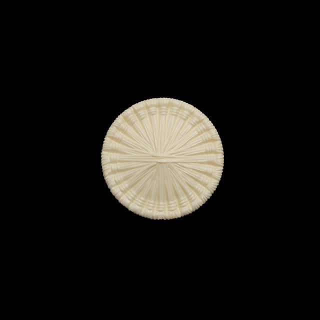 Plastic Shank Back Button - 24L/15mm - Ivory Radiating Sticks