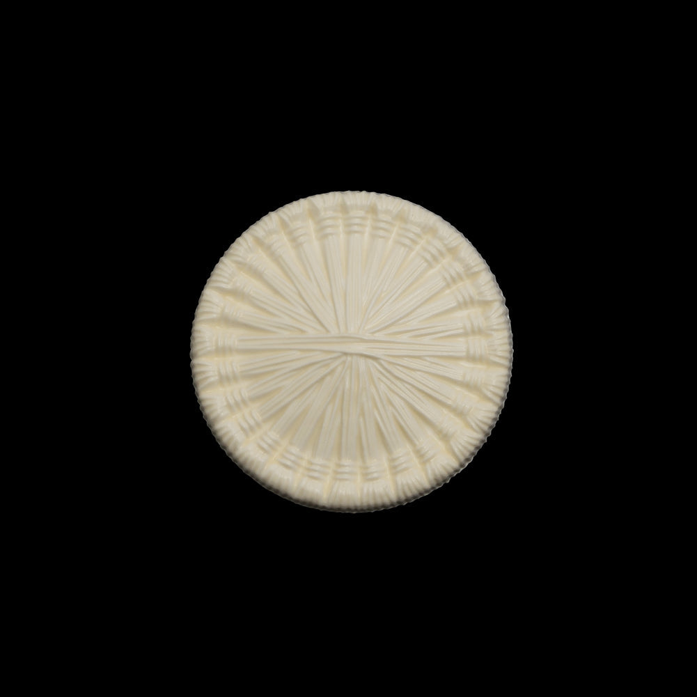 Plastic Shank Back Button - 32L/20mm - Ivory Radiating Sticks