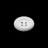 Plastic 4-Hole Button - 28L/18mm - White Tire Rim with Engraved Ring