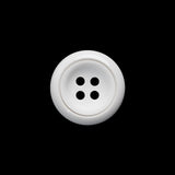 Plastic 4-Hole Button - 28L/18mm - White Tire Rim with Engraved Ring