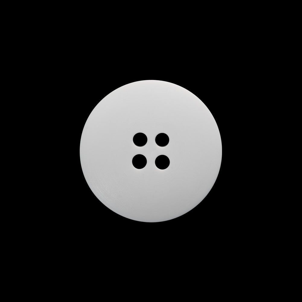 Plastic 4-Hole Button - 32L/20mm - Off White Low Convex