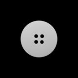 Plastic 4-Hole Button - 32L/20mm - Off White Low Convex