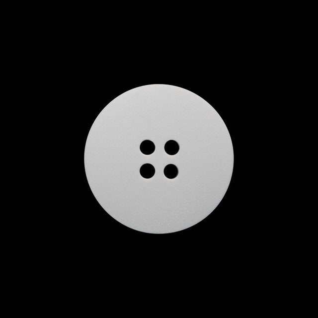 Plastic 4-Hole Button - 32L/20mm - Off White Low Convex