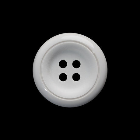 Plastic 4-Hole Button - 36L/23mm - White Tire Rim with Engraved Ring